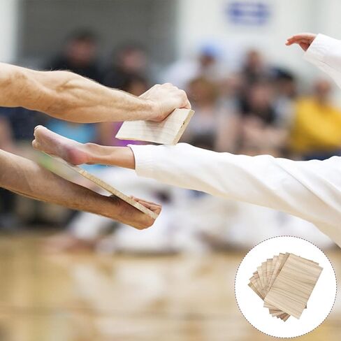 Veemoon 10pcs Karate Wood Breaking Boards, Taekwondo Training Board Rebreakable Boards Martial Arts Karate Equipment for Kids and Adults Kungfu Boxing Equipment 0.6cm Thin Kick Board Sparring Gear in Saudi Arabia