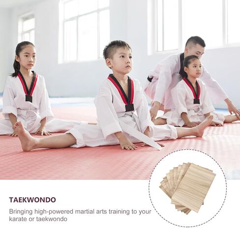 Veemoon 10pcs Karate Wood Breaking Boards, Taekwondo Training Board Rebreakable Boards Martial Arts Karate Equipment for Kids and Adults Kungfu Boxing Equipment 0.6cm Thin Kick Board Sparring Gear in Saudi Arabia