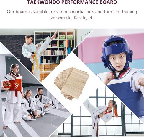 Veemoon 10pcs Karate Wood Breaking Boards, Taekwondo Training Board Rebreakable Boards Martial Arts Karate Equipment for Kids and Adults Kungfu Boxing Equipment 0.6cm Thin Kick Board Sparring Gear in Saudi Arabia