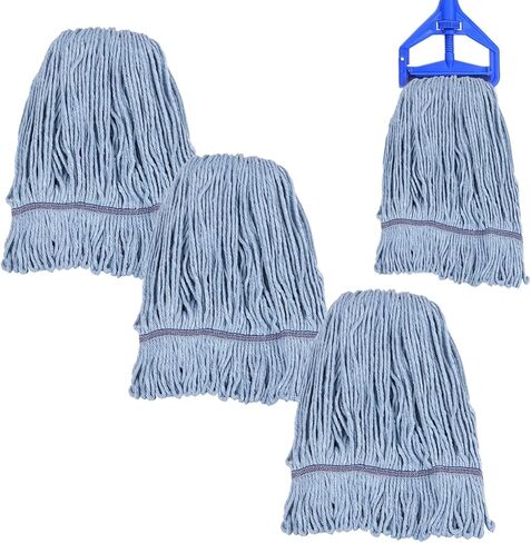 6 حزمة MOP HEAD استبدال تجاري للقطن الثقيل الأزرق MOP Heads استبدال القابلة لإعادة الاستخدام حلقة نهاية end end mop إعادة ملء للاستخدام السكني الصناعي in Saudi Arabia