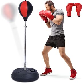 Stiatu Punching Bag with Stand-Fast Bounceback to Increase Speed, Reflexes, and Stamina – Height Adjustable for Training, Boxing Equipment, Stress Relief & Fitness in Saudi Arabia
