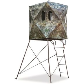 Guide Gear 6 Foot Tripod Hunting Tower Blind ، 2-MAN STAND ALEVERSION ، إكسسوارات معدات الترس في الصيد ، 4 من 4 جذور الريف Mossy Oak in Kuwait