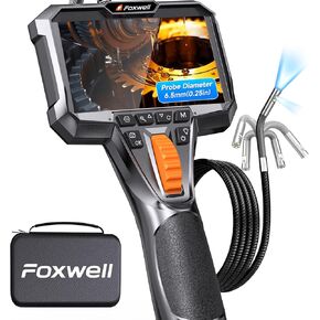 FOXWELL Y400 2-Way Articulating Borescope Camera with Light, Industrial Endoscope Inspection Camera with Articulated Snake Cameras, HD Video Scope for Automotive Engine HVAC Inspection-5.25FT Cable in Kuwait