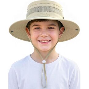 HONGTEYA Kids Sun Hat UPF 50+ Toddler Summer Bucket Hat Outdoor Fishing Safari for Boys Girls Age 2-13 Years in Kuwait
