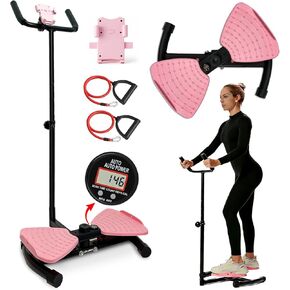 Waist Twister Machine Exercise with Handlebar, Ab Twister Board with Phone Holder and the Smart LED Digital Monitor,330LBS Capacity & Ultra-Quiet Home Gym Equipment for Women Men in Kuwait