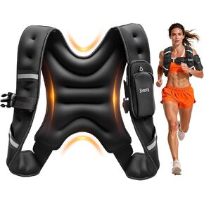 Renoj Weighted Vest for Women Men: 6lb/8lb/10lb/12lb/16lb/20lb Weight Training Vest for Workout, Running, Walking, Exercise, Weight Loss, Weight Lifting - With Reflective Strips and Storage Pocket in Kuwait