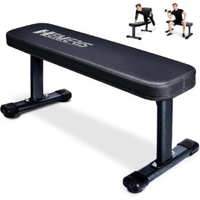 HEMERIS Flat Weight Bench, 2.4 Inch Thick Pad Workout Bench 660 LBS Bench Press Exercise Equipment for Home Gym Strength Weight Training in Saudi Arabia