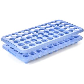 BIGLEE Plastic Test Tube Holder Rack with Silicone Pad for Test Tubes with a Diameter of Less Than 18MM, Detachable,Holes 50 (2, Blue, 9.6X4.9IN) in Saudi Arabia