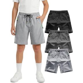 Gihuo Boys Athletic Shorts Quick Dry Lightweight Running Gym Outdoor Shorts with Zipper Pockets in Saudi Arabia