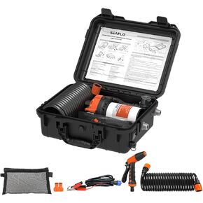 SEAFLO 56 Series Portable Washdown Pump Kit - 12V, 5.0 GPM, 70 PSI, IPX6 Waterproof, 16.4' UV-Protected Hose | For Marine, RV, and Outdoor Applications | 4-Year Warranty in Kuwait