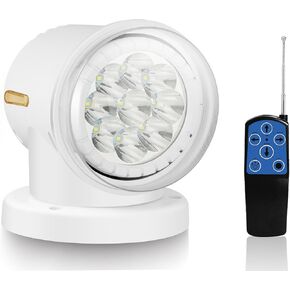 Remote LED Search Lights for Truck, Auto-Reset 360 Rotating Spot Light for Trucks, Waterproof Marine Spotlight for Boat 12V 24V Car Magnetic Backup Lamp (Black) in Saudi Arabia