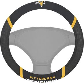 FANMATS 14885 Pittsburgh Penguins Embroidered Steering Wheel Cover Black 15"x15" in Kuwait