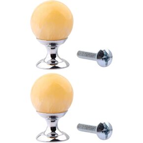 KEXYOAN Kitchen Cupboard Handles 2 Pack 20mm Natural OreKnob Small Crystal Cabinet Knob Suitable for Dressing Table Drawer Box Round Pull(Brown) in Kuwait