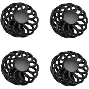 KEXYOAN Door Handles 4 Pack Black Birdcage Handle Cabinet Knob Wardrobe Round, Black-96mm(Oval Black 100 * 31mm) in Kuwait