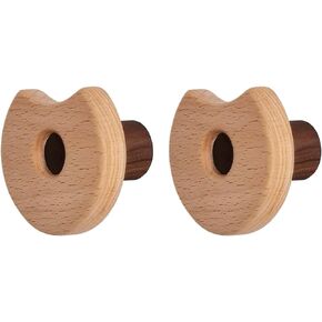 KEXYOAN Drawer Handles and Knobs 2 Pack Children's Room Wardrobe Door Pulls Cute Wooden Cabinet Solid Wood Suitable for Drawers Bookcases Home Decoration(Biscuit) in Kuwait