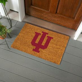 NCAA Indiana University Coir Door Mat, Indoor and Outdoor Entryway, 28 x 16 Inches Non Slip Back Welcome Floor Mats for Muddy Dog Paws, Weather-Resistant Front Door Entrance Home Décor in Saudi Arabia