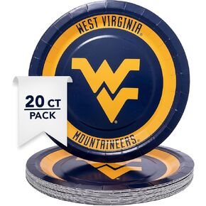 Desert Cactus West Virginia University Paper Plates WVU Mountaineers 20 Count 9 inch Round Plates for Tailgates, Parties, Graduation and Events (Design A) in Kuwait