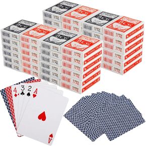 مجموعة بطاقات الترفيه OMISTAR 48 Decks، 24 حزمة سوداء و24 حزمة حمراء، 54 قطعة لكل سطح، عناصر لعب السفر، مثالية للبوكر، لعبة ورق، كاناستا، رومي، مستلزمات الألعاب للحفلات والنوادي in Saudi Arabia