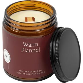 Fontana Candle Company - Cinnamon Orange Clove | Lightly Scented Candle | Made from Beeswax and Coconut Oil | Essential Oil | Wood Wick | Long Lasting | Clean Burn and Non Toxic in Saudi Arabia