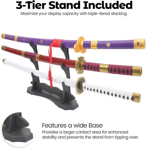 Cold Blade Katana Sword - 41 inches Katana Replica with Holster Belt and Display Stand - Sword with Authentic Design Zihegui in Saudi Arabia