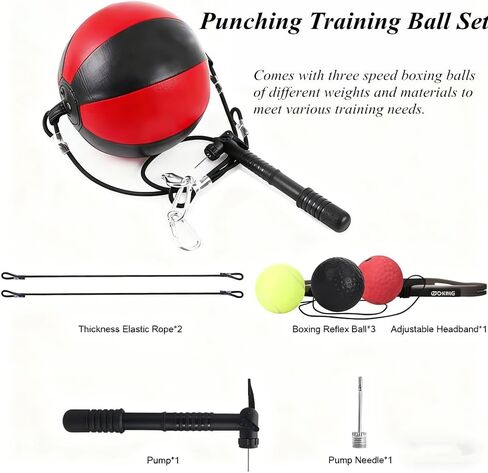 Kvittra Double End Punching Bag Boxing Striking for Training - Speed Ended Set Includes 3 Reflex Ball Headband and Pump- Portable MMA in Saudi Arabia