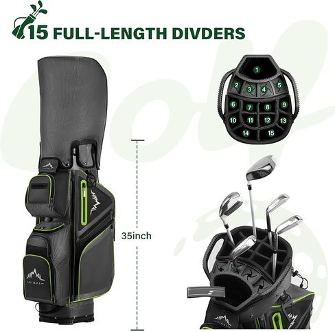 UNIHIMAL 15-Way Golf Cart Bag, Premium Anti-Shake Divider Top Golf Bag with Comfortable Handles, Magnetic Pocket and Rain Cover in Saudi Arabia