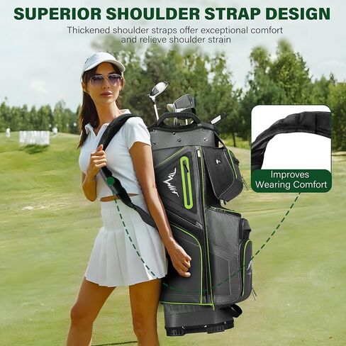 UNIHIMAL 15-Way Golf Cart Bag, Premium Anti-Shake Divider Top Golf Bag with Comfortable Handles, Magnetic Pocket and Rain Cover in Saudi Arabia