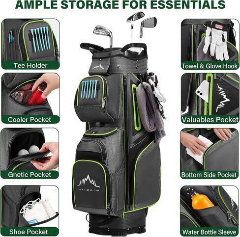 UNIHIMAL 15-Way Golf Cart Bag, Premium Anti-Shake Divider Top Golf Bag with Comfortable Handles, Magnetic Pocket and Rain Cover in Saudi Arabia