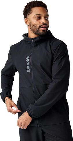 Brooks Men’s Canopy Jacket, Lightweight Wind & Water Resistant, Breathable, UPF 50+, with Reflectivity & Stretch Fabric in Saudi Arabia