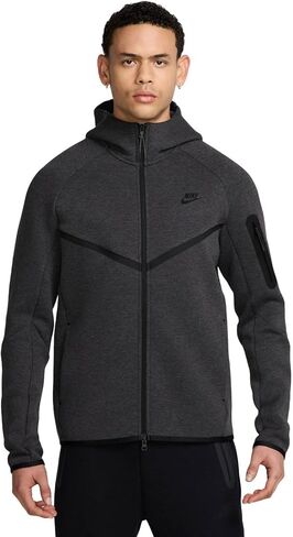 سترة Nike Tech للرجال من Fleece Windrunner بسحاب كامل (أسود منقط/أسود) in Saudi Arabia