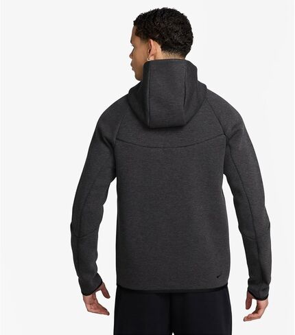 سترة Nike Tech للرجال من Fleece Windrunner بسحاب كامل (أسود منقط/أسود) in Saudi Arabia
