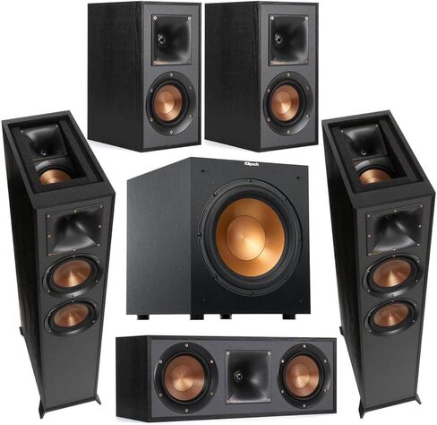 مرجع Klipsch 5.1 نظام المسرح المنزلي مع 2x R-625FA ، مكبر صوت متميز ، R-12SW SPWOOFER ، R-52C Center Channel ، R-41M SPEANMERMENS و Integra DRX 3.4 100W 9.2-channel receiver in Kuwait