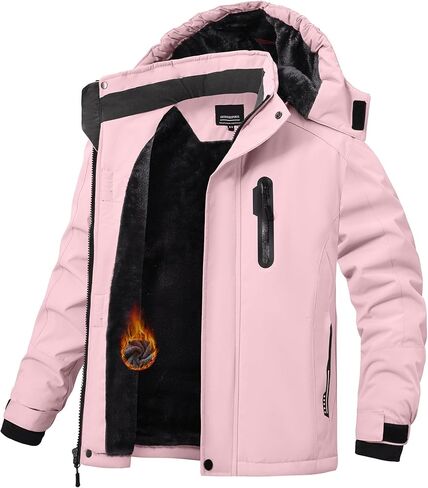 HotPoem Winter Jacket for Boys and Girls Waterproof Ski Jacket Winter Snow Coat Hooded Fleece Windproof with Zip Pockets in Saudi Arabia