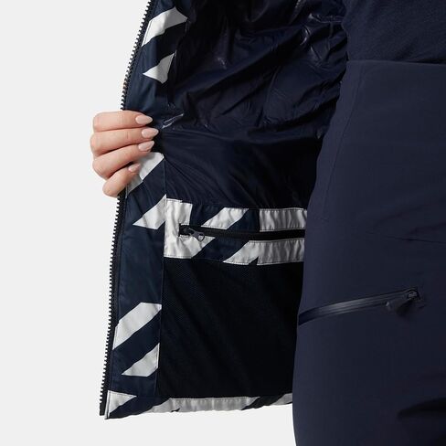 سترة Helly-Hansen Winter Bliss Modular Down النسائية مع ريش متحالف وأسفل، سحاب YKK، غطاء رأس قابل للتعديل، جيوب in Kuwait