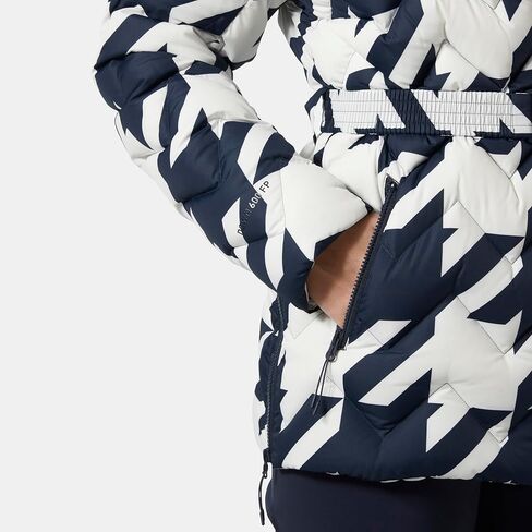 سترة Helly-Hansen Winter Bliss Modular Down النسائية مع ريش متحالف وأسفل، سحاب YKK، غطاء رأس قابل للتعديل، جيوب in Kuwait