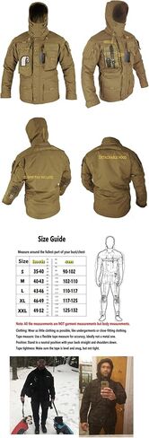 ZAPT Men’s Outdoor Tactical Jacket Detachable Hooded Coat Heavy Duty Molle Military Outerwear Shell With Cargo Pocket in Saudi Arabia