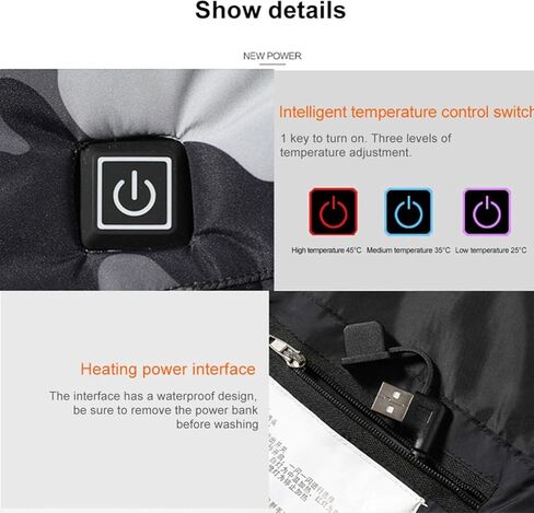 TZLGMDER الشتاء الاطفال USB سترة التدفئة الكهربائية الملابس الدافئة سترة ساخنة معطف التزلج للطفل USB التدفئة in Kuwait