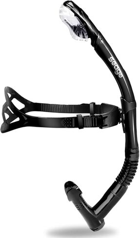 Seago Swim Snorkel for Lap Swimming, Dry Top Front Swimmer Gear for Adult Youth, Training Equipment in Pool and Open Water with Comfy Easy to Adjust Head Pads Food-Grade Silicone Mouthpiece in Saudi Arabia