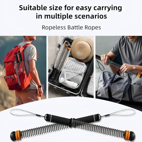 2Pcs Ropeless Battle Ropes for HIIT, Cardio, Strength & Low-Impact Training, Portable Weighted Home Gym Equipment Non-Slip Handle, Cordless Battle Ropes for Men & Women, Upgrad Battle Rope with Bag in Saudi Arabia