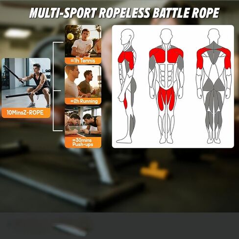 ENSFTF Soulyis New Ropeless Battle Ropes - Weighted Workout Rope with Removable Weight Rings for HIIT, Full-Body Exercise, Portable Fitness Equipment for Men & Women in Saudi Arabia