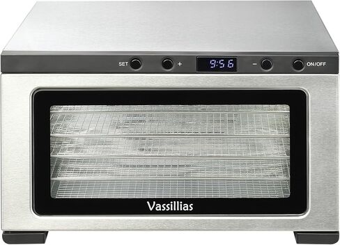 مجفف مجفف ميهدرات الطعام - الجفاف للطعام الصحي ، واللحوم ، والفواكه ، والخضروات ، والفطر والأعشاب ، 280 واط ، 158 درجة فهرنهايت ، مجفف صغير مع رفوف تجفيف خالية من BPA و Rlies Out Tray و White و Model 704m in Kuwait