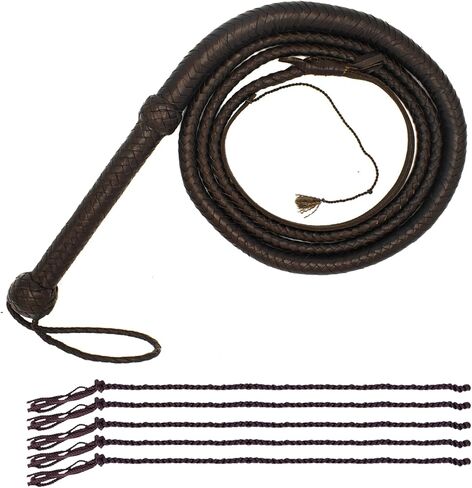 HADZAM Whip for Creating Sound Effects, Stage Performance, Collecting, Halloween Costume Accessory in Different Sizes & Color Options with 5 Extra Tail Threads. in Kuwait