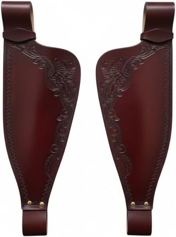 Majestic Ally Tooled Leather Western Saddle Fenders – Floral Carved Replacement Fenders for Western Saddles – Multiple Tooling Designs & Color Tones in Saudi Arabia