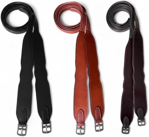 Majestic Ally Wide Body English Stirrup Leathers for Equestrian Riding, Black, Brown, Chestnut, 48-54-60 Inch in Saudi Arabia
