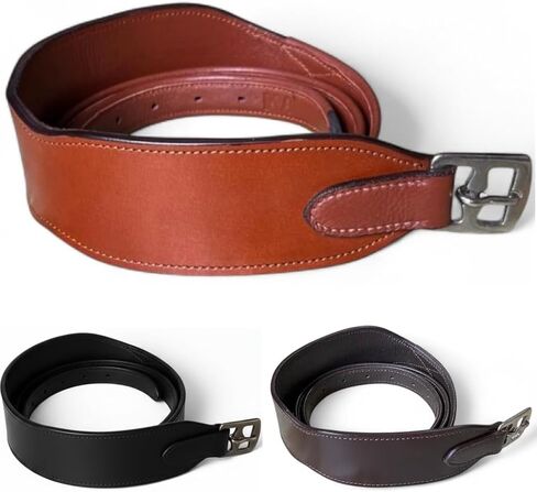 Majestic Ally Wide Body English Stirrup Leathers for Equestrian Riding, Black, Brown, Chestnut, 48-54-60 Inch in Saudi Arabia