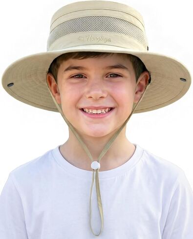 HONGTEYA Kids Sun Hat UPF 50+ Toddler Summer Bucket Hat Outdoor Fishing Safari for Boys Girls Age 2-13 Years in Kuwait
