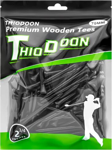 تي شيرتات جولف THIODOON احترافية من الخشب الطبيعي حزمة من 100 تي شيرت جولف بألوان متعددة مقاس 3-1/4 بوصة، 2-3/4 بوصة أو 2-1/8 بوصة، تي شيرتات جولف طويلة تقلل من الدوران الجانبي والاحتكاك in Kuwait