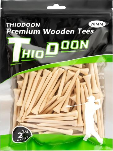 تي شيرتات جولف THIODOON احترافية من الخشب الطبيعي حزمة من 100 تي شيرت جولف بألوان متعددة مقاس 3-1/4 بوصة، 2-3/4 بوصة أو 2-1/8 بوصة، تي شيرتات جولف طويلة تقلل من الدوران الجانبي والاحتكاك in Kuwait