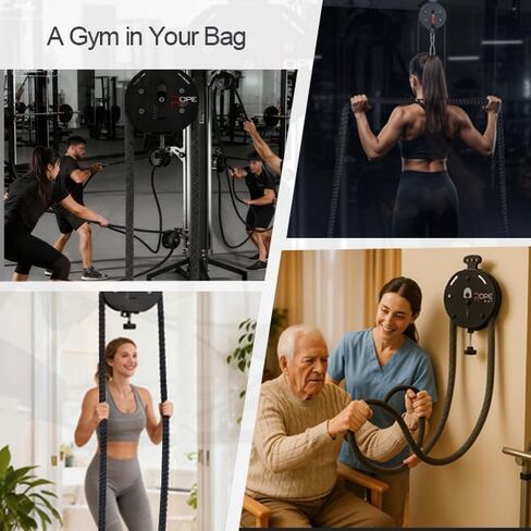 Endless Rope Trainer,Portable Cable Pulley System,Pulley Cable Machine System with Adjustable Resistance,Home Gym Equipment,for Grip,Arms,Back,Body Coordination Exercises in Saudi Arabia