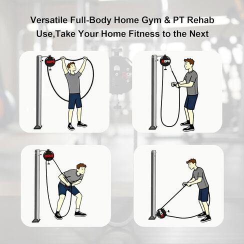 Endless Rope Trainer,Portable Cable Pulley System,Pulley Cable Machine System with Adjustable Resistance,Home Gym Equipment,for Grip,Arms,Back,Body Coordination Exercises in Saudi Arabia